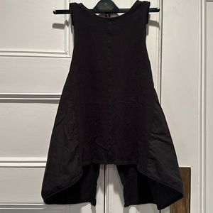 Madewell Cotton Flyaway trapeze Open Back Flared tank top, Black, S